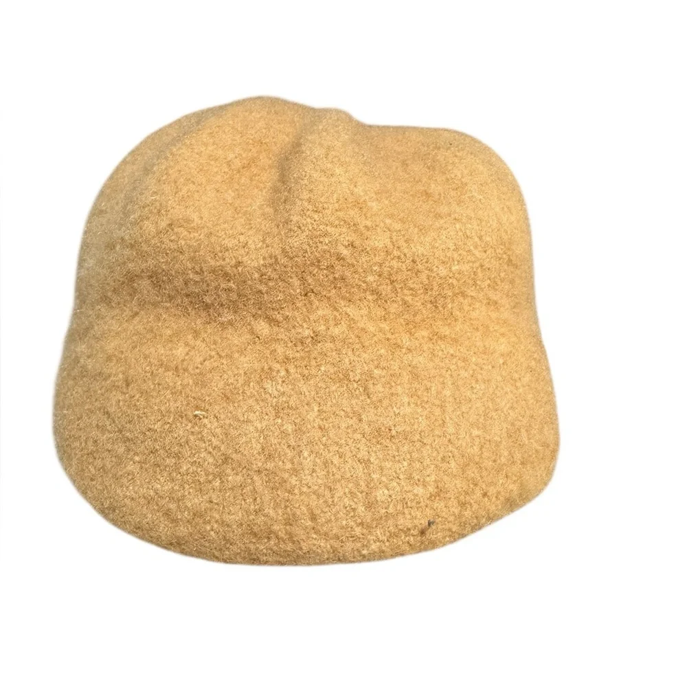 Wool Felt Baker Boy Hat Tan Beret Hat Boiled Wool